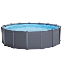 Ø 478 X 124 Cm Intex Piscine Ensemble Graphite Panel Ronde
