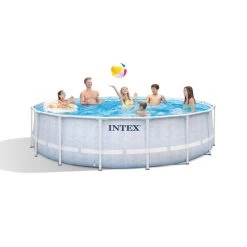 Intex Piscine Tubulaire Chevron Ronde 4,88 X 1,22 M