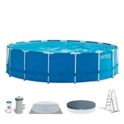 Intex Piscine Tubulaire Metal Frame Ronde 4,57 X 1,22 M